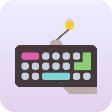 Fare ikonlu bilgisayar klavyesi. vektör illüstrasyonu.