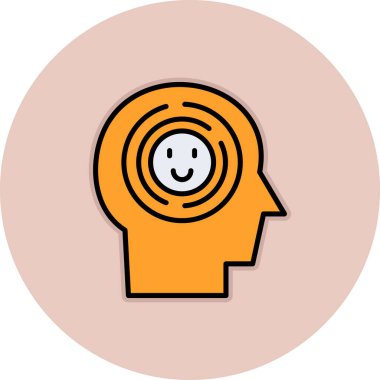 İnsan kafası ve kadın simgesinin vektör çizimi