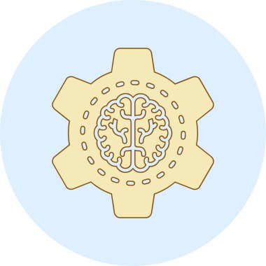 beyin ikonu vektör illüstrasyonu