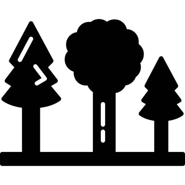 Ağaçlar. Web simgesi basit illüstrasyon