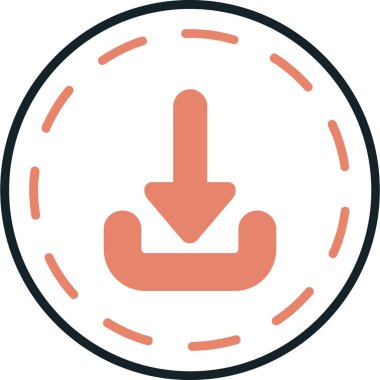 Bir indirmenin modern simgesinin vektör illüstrasyonu