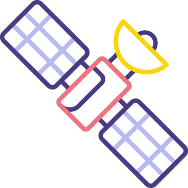 Uydu Tabağı web simgesi, basit vektör illüstrasyonu