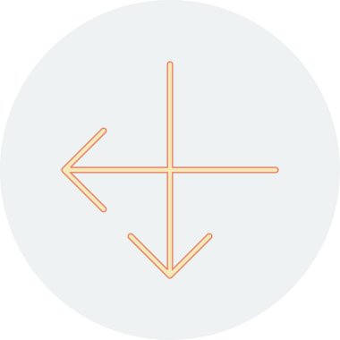 ok vektör çizgi simgesi, dış hat, çember işareti.