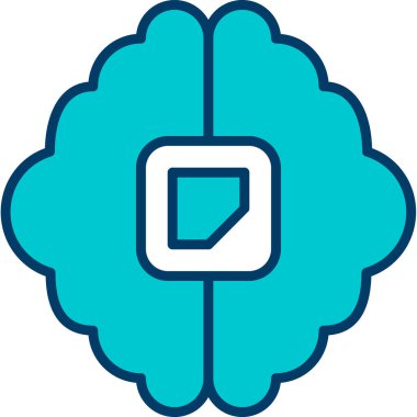 Beyin simgesi, vektör illüstrasyonu