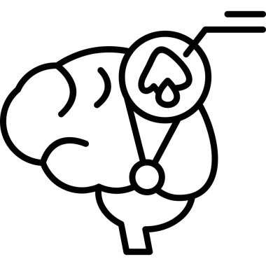 Beyin. Web simgesi basit tasarım