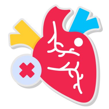 Kırmızı kalbin vektör çizimi