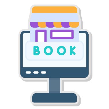 Online kitap. Web simgesi basit tasarım