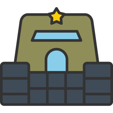 askeri tank simgesi vektör illüstrasyon