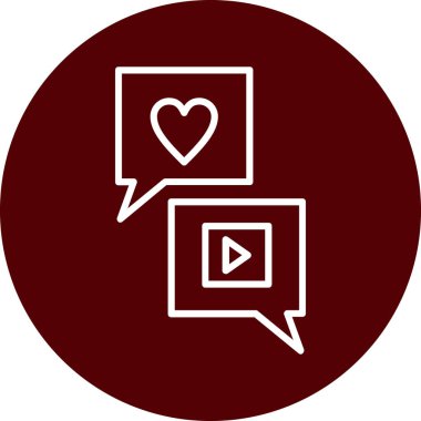 Aşk kalp ikonunun vektör illüstrasyonu