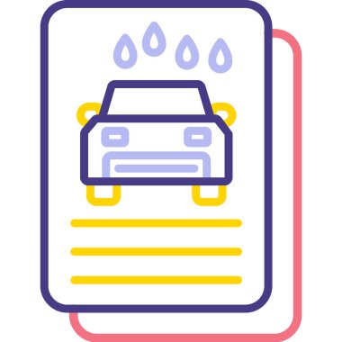 Araba yıkama. Basit illüstrasyon.