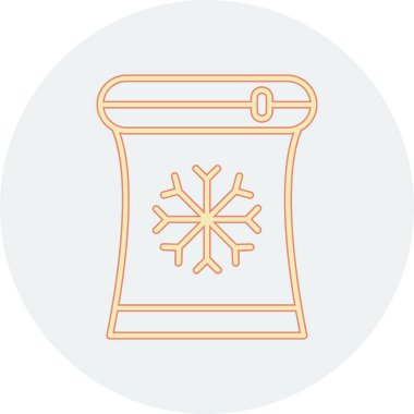 kış vektörü renk çizgisi simgesi