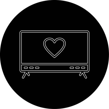 Televizyon ikonu. düz dizayn.