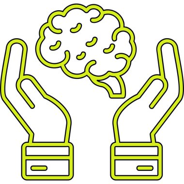 beyin ikonu vektör illüstrasyonu