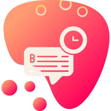 vector illustration of a clock with a speech bubble.