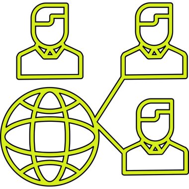 bağlantı ağı genel ağ simgesi ana hat biçiminde