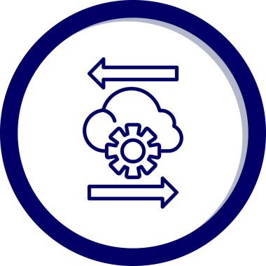 Bulut hesaplama simgesinin vektör illüstrasyonu