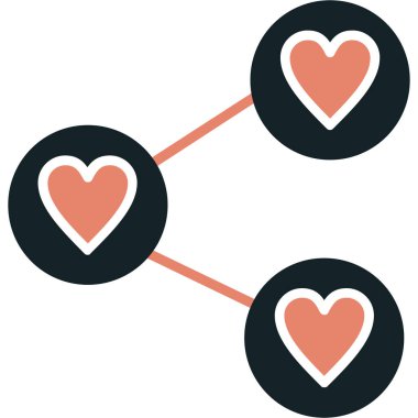 Kalp ikonu vektör illüstrasyonu