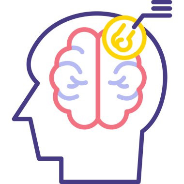 İnsan kafası ve beyin vektör simgesine sahip beyin