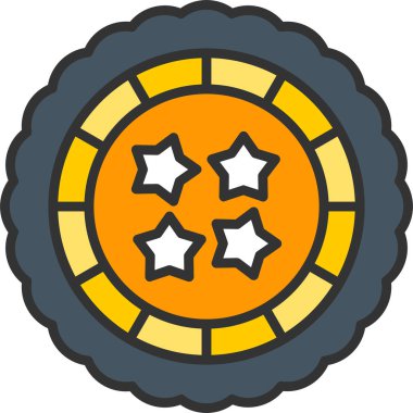 Kumarhane fişi. Basit illüstrasyon