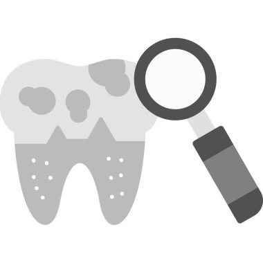 izole edilmiş diş ve bir büyüteç