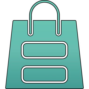 Alışveriş çantası simgesi. Alışveriş çantası vektör simgesi web için anahat çizimi