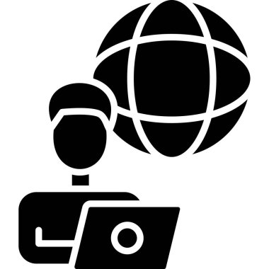 küresel ağ simgesi, küresel teknolojinin vektör illüstrasyonu