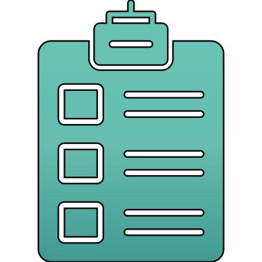 Kontrol listesi simgesi, vektör illüstrasyonu