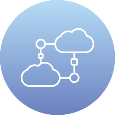 Bulut Hesaplama. Web simgesi basit illüstrasyon