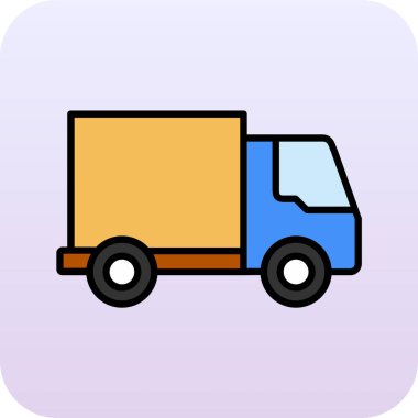 dağıtım kamyonu vektör simgesi