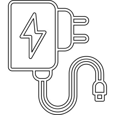 Kablo tıkacı simgesi. Web için kablo vektör sembolünün özet çizimi