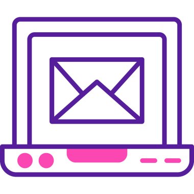 dizüstü bilgisayar e- posta iletisi simgesi doldurulmuş özet biçimi