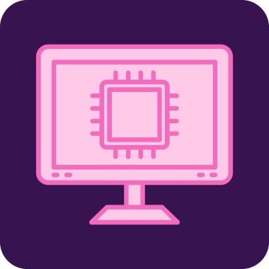 Bilgisayar monitör simgesini, basit vektör çizim