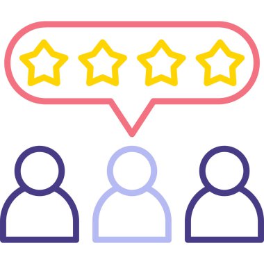 Müşteri derecelendirme renk ikonu vektörü. Müşteri geribildirim işareti. izole edilmiş sembol çizimi