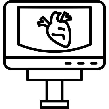 Kalp monitörü simgesi ana hat biçiminde