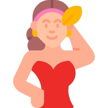 Kırmızı elbiseli kadının vektör çizimi