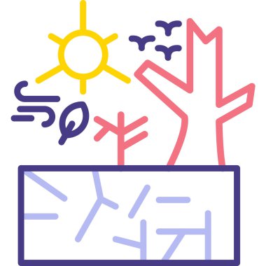 İklim iklimi güneş ikonu ana hatlar biçiminde