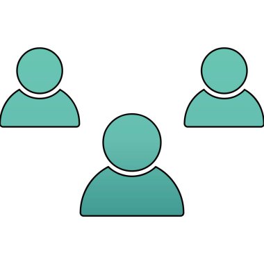 Web ve mobil uygulama tasarımınız için beyaz arkaplanda izole edilmiş insan simgesi vektörü, grup logosu konsepti