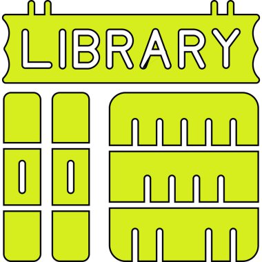 Kitap kitaplığı simgesi - taslak biçimi