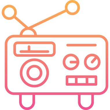 Radyo. Web simgesi basit illüstrasyon