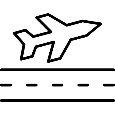 Havaalanı uçak seyahat simgesi ana hat biçiminde