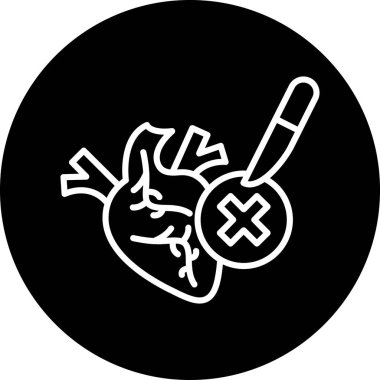 vektör illüstrasyonu, kalbin siyah beyaz simgesi