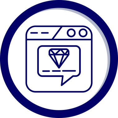 Elmas. Web simgesi basit illüstrasyon