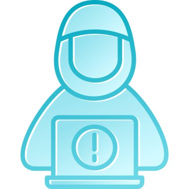 Bir adamla mavi simgenin vektör illüstrasyonu