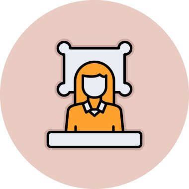 Bir kadın simgesinin vektör illüstrasyonu