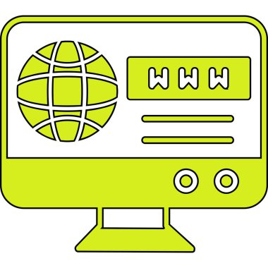 İnternet web simgesi basit vektör illüstrasyonu