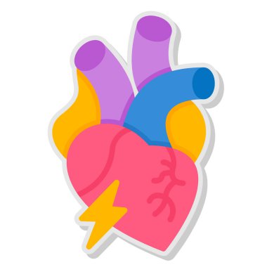 etiket, bir çizgi film kalp