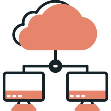 Bulut hesaplama simgesi vektör illüstrasyonu