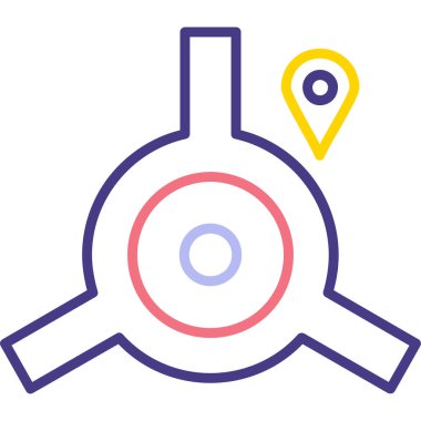 pusula konumu web simgesi, basit vektör illüstrasyonu