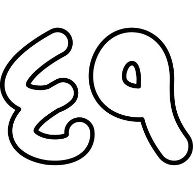 Siyah çizgi çiziminden yapılmış e harfi