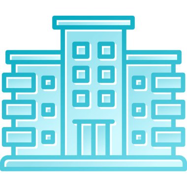 Bina simgesi. Web için vektör simgeleri oluşturma taslağı